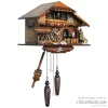 Coucou suisse chalet horloge avec danseurs et roue