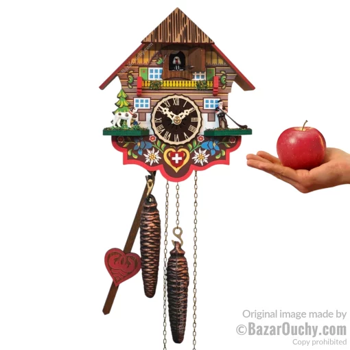 Horloge coucou avec croix suisse