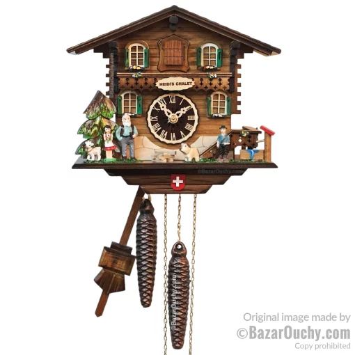 Horloge coucou avec croix suisse