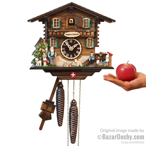 Horloge coucou avec croix suisse à Lausanne