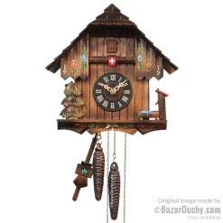 Horloge coucou avec croix suisse