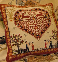 Traditional embroidered cushion