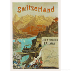 Poster Affiche retro Switzerland Suisse