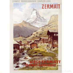 Póster Cartel retro de Zermatt