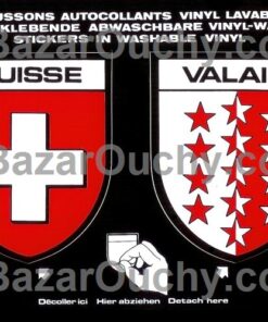 Ecussons valais et suisse autocollant