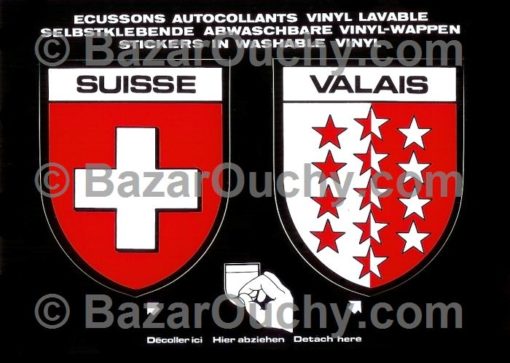 Ecussons valais et suisse autocollant