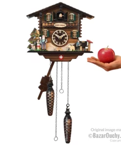 Coucou chalet Heidi croix suisse avec pile