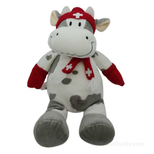 Plush Swiss Cow Hat Scarf Gloves