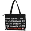 Borsa svizzera con scritta