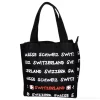 Schweizer Tasche mit Schriftzug