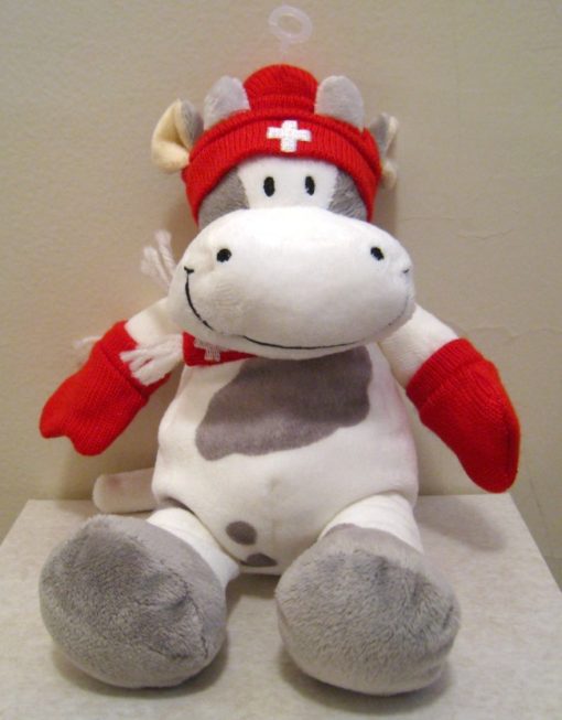 Peluche Vache velours hiver 20cm – Image 3