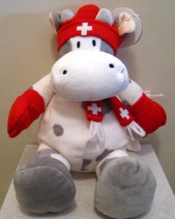 Peluche vache bonnet