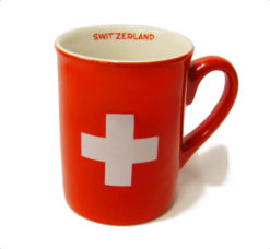 Red Swiss cross mug