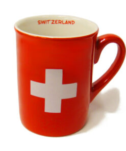 Tasse croix suisse rouge