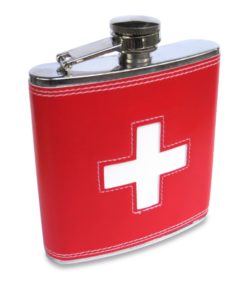 Flask cross swiss red flask