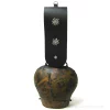 Cloche de vache suisse - Vieille - Antique - Courroie Edelweiss