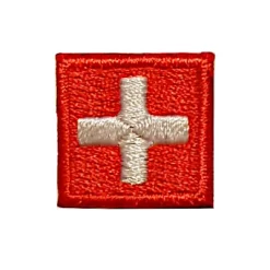 Schweizer Kreuz-Aufnäher - Kleines Quadrat - 2x2