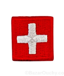 Ecusson à coudre Croix suisse - Carré petit - 2x2