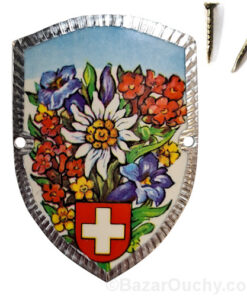 Décoration baton de marche - Fleurs Alpes__