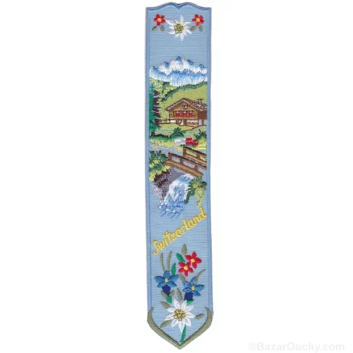 Marque-page Signet - Chalet suisse - bleu-clair