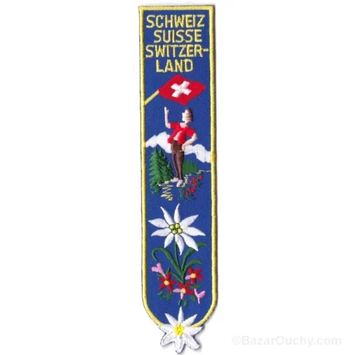 Marque-page Signet - Lanceur drapeau suisse - Bleu