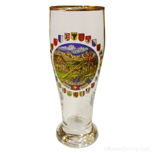 Schweizer Kantone Bierkrug Glas