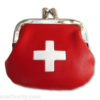 Red Swiss cross leather purse