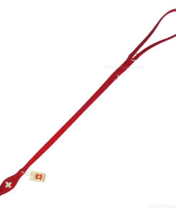 Laisse de chien croix suisse rouge cuir