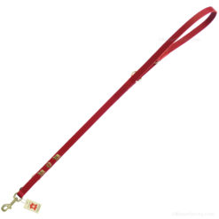 Gold metal cow leather leash