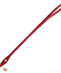 Laisse de chien croix suisse rouge cuir