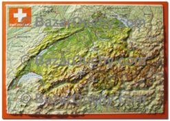 Tarjeta postal suiza en relieve 3D