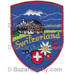 Distintivo da cucito svizzero - Chalet - Arrotondato