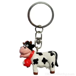 Swiss cow key ring - Black and white