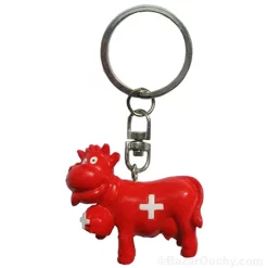 Vache suisse porte clé - Rouge croix suisse