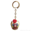 Small Swiss bell key ring - Mini chain and heart
