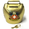 Cloche tirelire suisse en metal