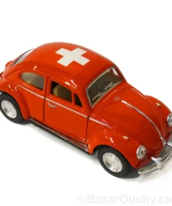 Voiture coccinelle rouge croix suisse