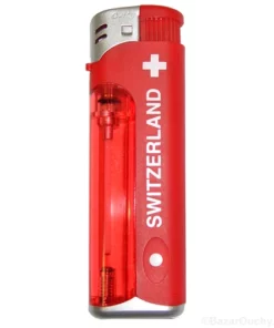 Briquet rouge croix suisse avec lumière