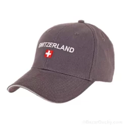 Graue Mütze mit Schweizerkreuz