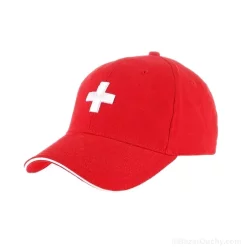 Red cap with classic Swiss cross - Child