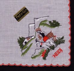 Swiss embroidered handkerchief - Heidi