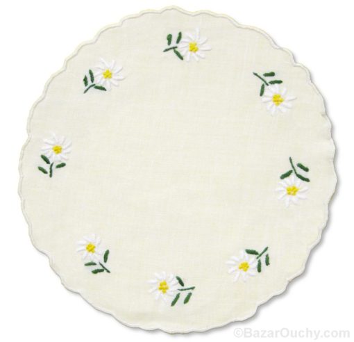 Napperon brodé à la main – Edelweiss