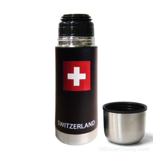 Thermos petit - Noir - Croix suisse