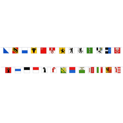 Guirlande chaine drapeau cantons suisse