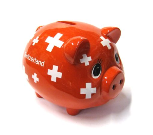 Tirelire cochon - Croix suisse - BIG