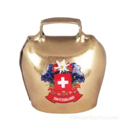 Clochette ronde croix suisse - 3cm
