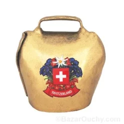 Clochette ronde croix suisse - 4cm