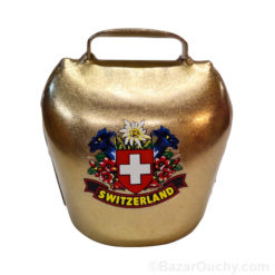 Petite cloche suisse en métal doré