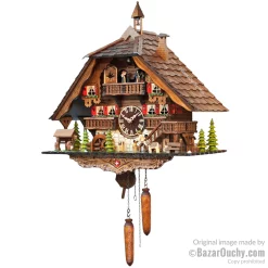 Coucou suisse chalet horloge avec danseurs et roue