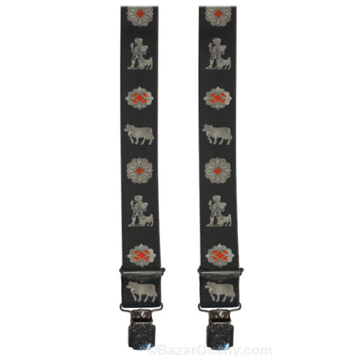 Appenzell suspenders swiss cowhide silver